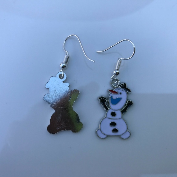 Christmas Women Earring Silver Plated Hook Snowman - Picture 6 of 7